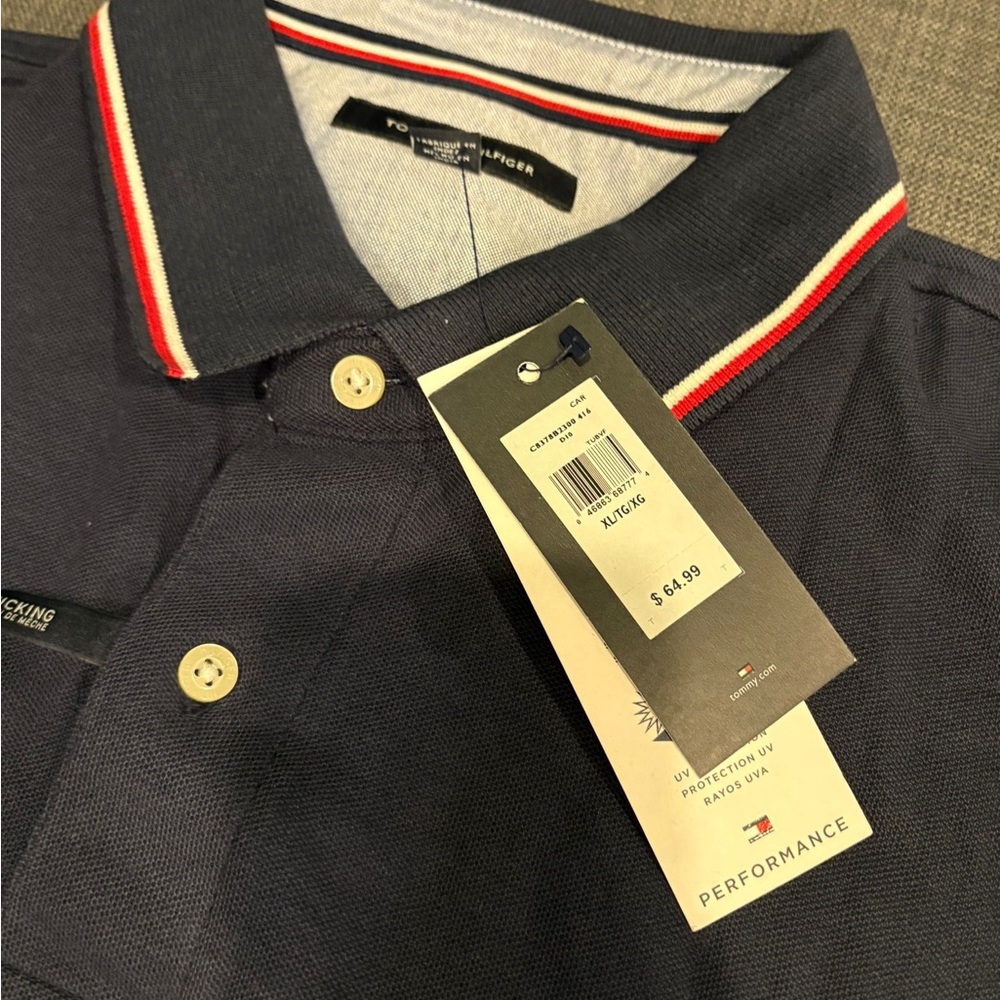Tommy Hilfiger dark blue wicking polo - Picture 3 of 7